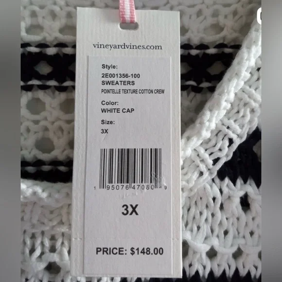 Vineyard Vines Pointelle Crewneck Sweater NWT - Picture 2 of 5